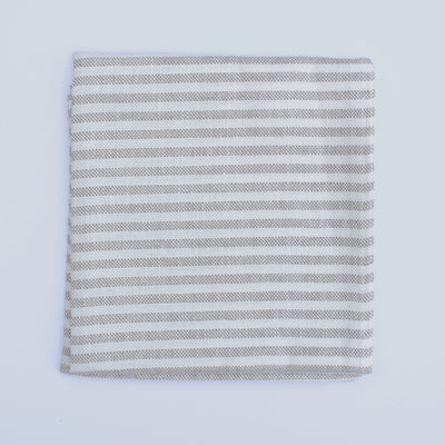Fog Linen Work Chambray Towel: Natural Stripe